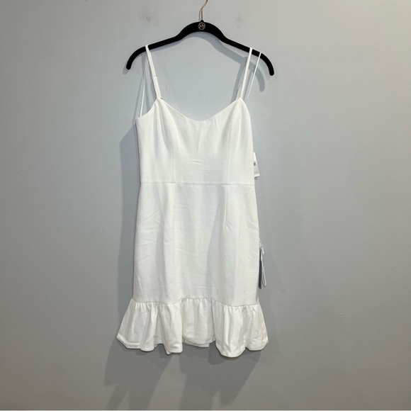 White Spaghetti-Strap Ruffle Hem Dress - Picture 2 of 2